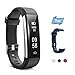 Loping Fitness Tracker, Waterproof Activity Tracker with Sleep Monitor, Pedometer Smart Fitness Watch for Step Distance Calories Track with Replacement Strap Wristband (Black&Blue Band)