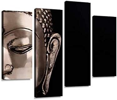 Buddah Statue Canvas Wall Art Hanging Paintings Modern Artwork Abstract Picture Prints Home Decoration Gift Unique Designed Framed 4 Panel