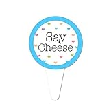 BGpaperart Set of 50 Paper Cake toppers, Cake decoration, Cupcake toppers (Say Cheese Style01)