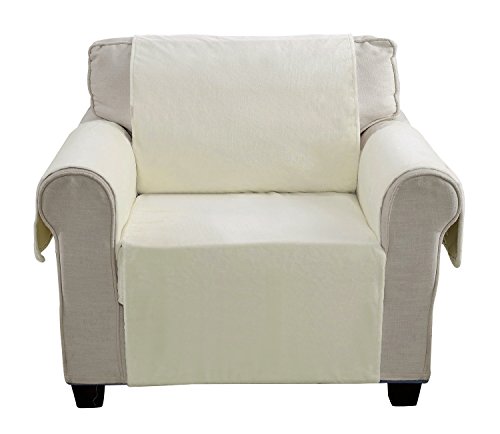 YEMYHOM Real Non-slip Pet Dog Sofa Covers Protectors with Waterproof Flannel Fabric (Chair, Cream) - Thumbnail 3