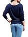 Allegra K Ladies Buttons Decor Front Batwing Top, Dark Blue,Medium / US 10
