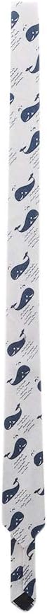 VWH Men Slim Tie Casual Cotton Linen Neck Tie Hedgehog Boat Bear Whale Pattern Ties