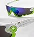 PLAYBOOK Road Mountain Cycling Glasses Goggles Eyewear Polarized Cycling Bicycle Sunglasses Oculos Gafas Ciclismo 3 Lens (White/Fluorescent Green)