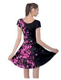 CowCow Vestido de manga corta para mujer, estilo japonés, flor de cerezo, flor de grulla, flores florales, XS-5XL