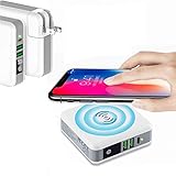 Tronoe Wireless Phone Charger,6700mAh Portable Power Bank Detachable USB Wall Charger Multi-Protection Three Port Power Adapter Charging Block Compatible with iPhone,Samsung,Phone More. (White)