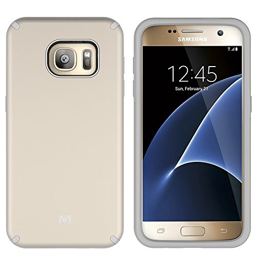 S7 Case, Galaxy S7 Case, MagicSky Slim Corner Protection Shock Absorption Hybrid Dual Layer Armor Defender Protective Case Cover for Samsung Galaxy S7 (Gold)