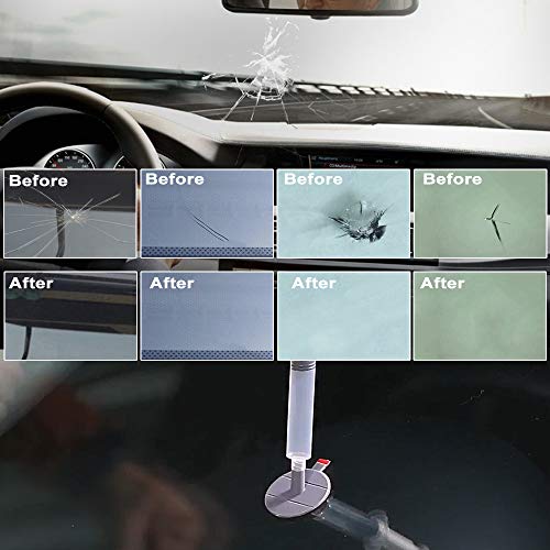 GLISTON Car Windshield Repair Kit Tools for Chips and Cracks, Nicks, Bulls-Eye, Spider Web, Star-Shaped, Half-Moon Crescents