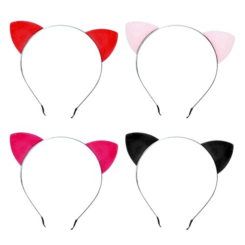 Mwfus Women Girls Cat Ears Cosplay Headband Halloween Party Hair Hoop Costume Accessory