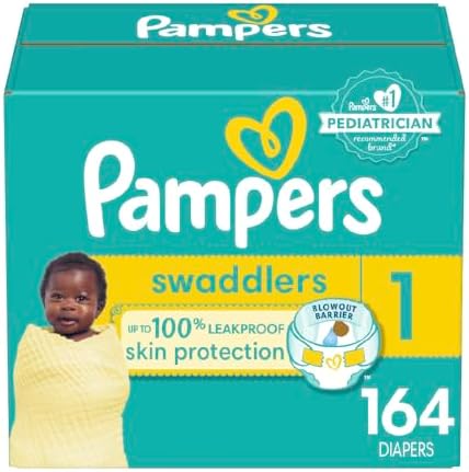 Pampers Diapers Newborn/Size 1 (8-14 lb), 164 Count - Swaddlers