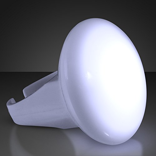 Light Up White Glowing LED Ring (Set of 12)