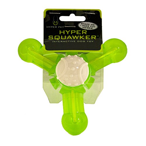 Hyper Pet Squawker Jack Dog Toy, Medium, Green/White