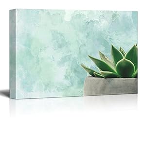 Print Pot of Succulent Plant on Abstract Background