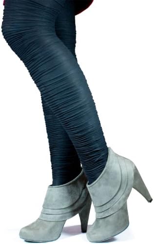 Women's Gathered, Rouched Textured Opaque Fashion Tights by MeMoi