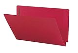 Smead End Tab Fastener File Folder, Shelf-Master Reinforced Straight-Cut Tab, 2 Fasteners, Legal Size, Red, 50 per Box (28740)