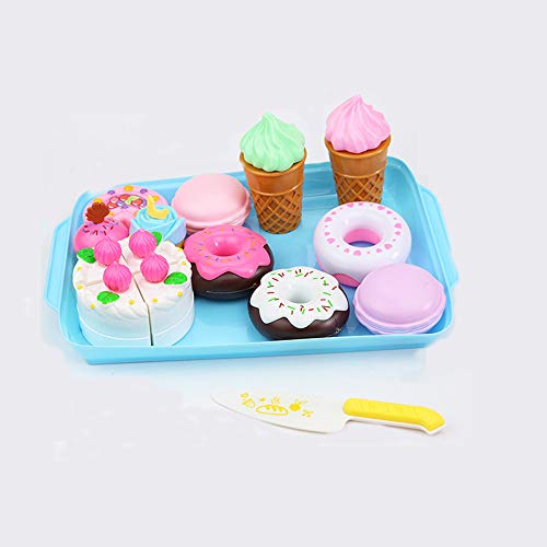 LtrottedJ Dessert Cake Food Toy Pretend Play Food Ice Cream Birthday Cake Set Toy