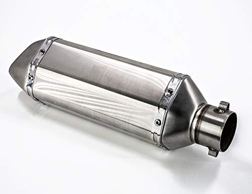Soosee Universal Stainless Steel 1.5-2" Inlet Motorcycles Scooters Exhaust Muffler Pipe with Removable DB Killer for Z750 CBR125 CB400 Z800 ZX-6R ZX-10R GSXR