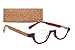 Half-Rim Women's Reading Glasses with Cork Coated Temples