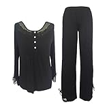 Sleepy Time Women's Bamboo Pajamas, Hot Flash Menopause Relief, Round Neck
