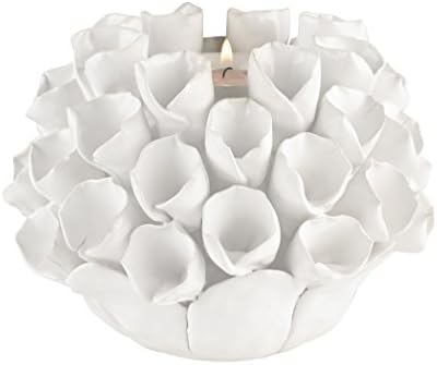 Dimond Home White Ceramic Bud Candle Holder in White Glaze