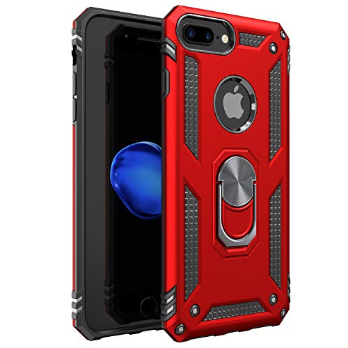 iPhone 7 Plus Case | iPhone 8 Plus Case [ Military Grade ] 15ft. Drop Tested Protective Case | Kickstand | Compatible with Apple iPhone 8Plus / iPhone 7 Plus- Red