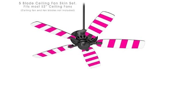 Psycho Stripes Hot Pink And White Ceiling Fan Skin Kit Fits Most