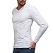 DAVID ARCHY Men's 2 Pack Long Sleeve Slim Fit V-Neck Cotton T-Shirts
