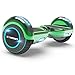 Hoverboard Two-Wheel Self Balancing Electric Scooter UL 2272 Certified, Metallic Chrome with Wireless Speaker and LED Light (Chrome Green)