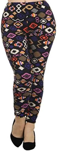 Elegant4U Women's Vivacious Collection Printed Plus Size Leggings