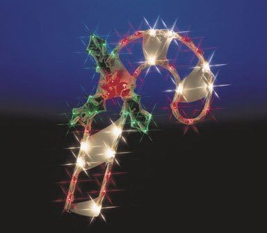Impact Innovations Christmas Lighted Window Decoration, Candy Cane