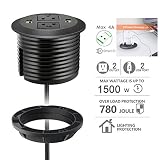 Power Grommet with USB,Desktop Power Outlet With 2 AC Outlet and 2 Quick USB Charging Ports.Power Socket with 6ft Heavy Duty Extension Cord & Easy Mounting.