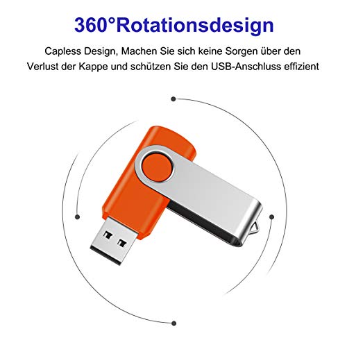 USB Stick 1GB,JEVDES USB-Sticks 10er Pack Speicherstick 1GB USB 2.0 Flash Laufwerk USB Speicherstick Pendrive Datenspeicher mit Schlüsselband (10 Stück) – Bild 8