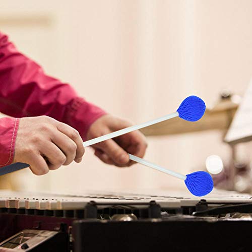 Marimba Mallets, Blue Sturdy Mushroom-Shaped Yarn Head Keyboard Musical Instruments Accessory Percussion Mallets with Fiberglass Handles for Beginners Marimba Playing