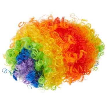 Lollipop Clown Wig Funny Curly Afro Adjust Tightness Circus Jester Wigs For Halloween Costume(rainbow/ orange /white /black /yellow/purple) (rainbow)