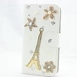 piaopiao fashion 3d bling leather wallet card flip Case Cover Skin For Lenovo A850 (eiffel)