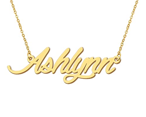 Aoloshow Necklaces with Name Ashlynn Letter Choker