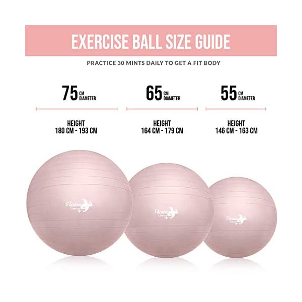 Exercise-ball-with-Air-Foot-Pump-55-75cm-Anti-Burst-Support-2200lbs-Extra-thick-Yoga-Birthing-Pregnancy-Pilates-Core-Strengthen-Fitness-Exercize-Balls-Easy-to-inflate Exercise Birthing Pregnancy ball 55-75cm - Anti-Burst Extra thick Yoga Pilates Core Strengthen Fitness Exercize Labours…