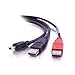 C2G Legrand Two USB A Males to Mini B Male, USB A to B Cable, Male to Male USB Cable, USB 2.0 Y-Cable, Black USB Mini Cable, 6 Foot USB Cord, 1 Count, C2G 28107