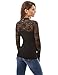 PattyBoutik Women's Floral Lace Mock Neck Inset Sweetheart Blouse