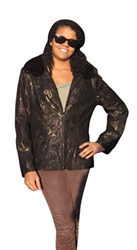 Bergama Print Lamb Leather Suede Jacket with detachable Rex Rabbit Collar - XXX-Large - Multicolor Bergama Print Lamb Leather Suede Jacket with detachable Rex Rabbit Collar - XXX-Large - Multicolor
