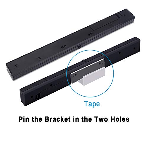 LUCXXI Replacement Wii Wireless Sensor Bar, Infrared IR Ray Motion Sensor Signal Receiver for Nintendo Wii and Wii U Console with Stable Stand and 4 AAA Batteries(Black) - Thumbnail 3