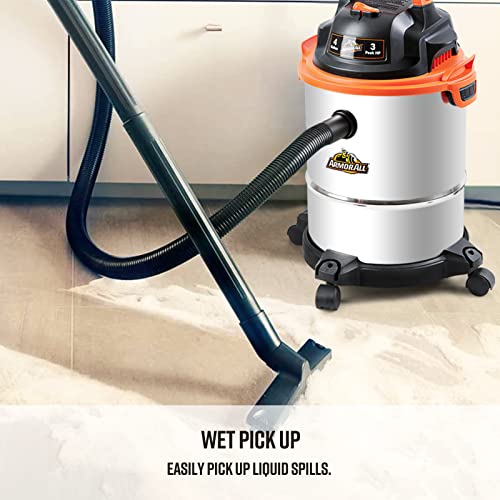 Armor All VO408S 0901 4 Gallon Wet/Dry Vac 3.0 Peak HP Shop Vacuum With