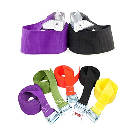 YOUNGFLY 1M Car Buckle Tie-Down Belt Cargo Straps for Motorcycle Bike Luggage Bag Tow Rope Strong Ratchet Purple