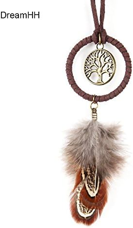 Mini Dream Catcher DreamHH Gift Vintage Tree Handmade Traditional Home Decoration Ornament 3.5" Diameter &amp; 14" Long