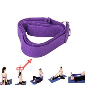 FamilyMall 1 PCS Random Color 67″ exercise Yoga Stretching Strap Cotton Belt Pilates Fitness Prop