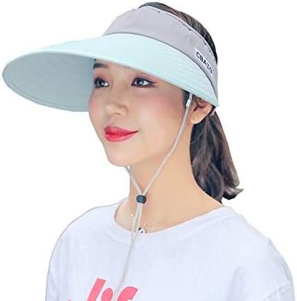 Women Sun Visor Hats Large Wide Brim Summer UV Protection Beach Cap Floppy Roll Up Visor