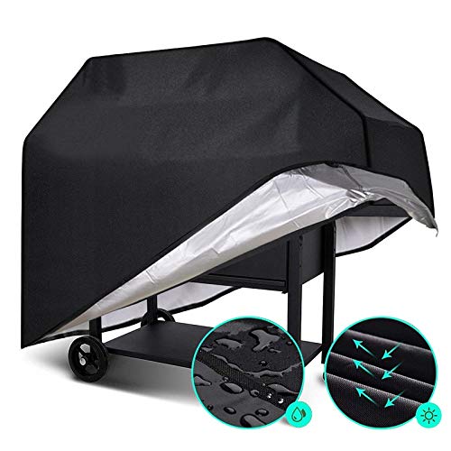 EASYBUYTECH Waterproof BBQ Grill Cover Barbeque Cover Anti Dust Rain UV for Gas Charcoal Electric Barbecue Accessories Outdoor Garden, 145x61x117cm