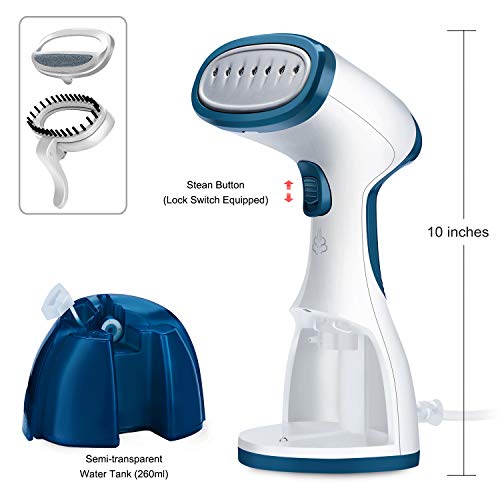 ANBANGLIN Clothes Steamer - Handheld Garment Steamer Portable, 40s Fast Heat-up with 260ml Water Tank Fabric Mini Steamer, Suitable Wrinkle Remover for Home & Travel