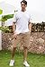 Janmid Men's Linen Casual Classic Fit Short (M, Dark Khaki)