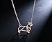 Corgi Necklace, Corgi Origami Necklace, Corgi Gifts Perfect For Dog Lovers, Dog Jewelry For Women, Dog Necklaces For Lovers Of Corgis, Gift For Corgi Lovers (Rose Gold Tone)