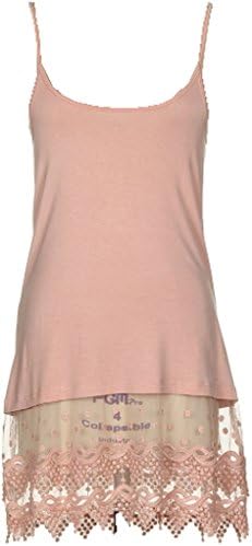 BNY CornerCami Slips Crochet Lace Hem Tank Top Blush S LVD-10040
